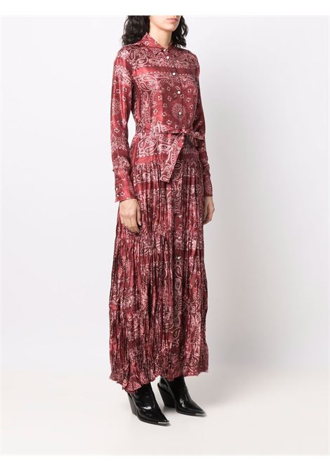 Red paisley-print shirt dress - women GOLDEN GOOSE | GWP00824P00063381268